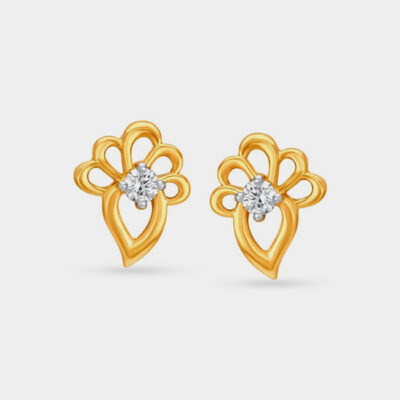 Golden Earrings with Diamonds